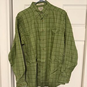 L.L. Bean Men's Green Plaid Shirt